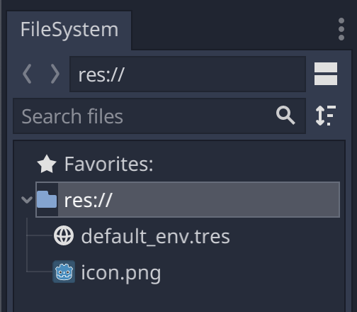 Godot 3.5 Filesystem